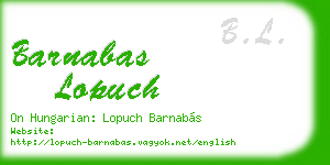 barnabas lopuch business card